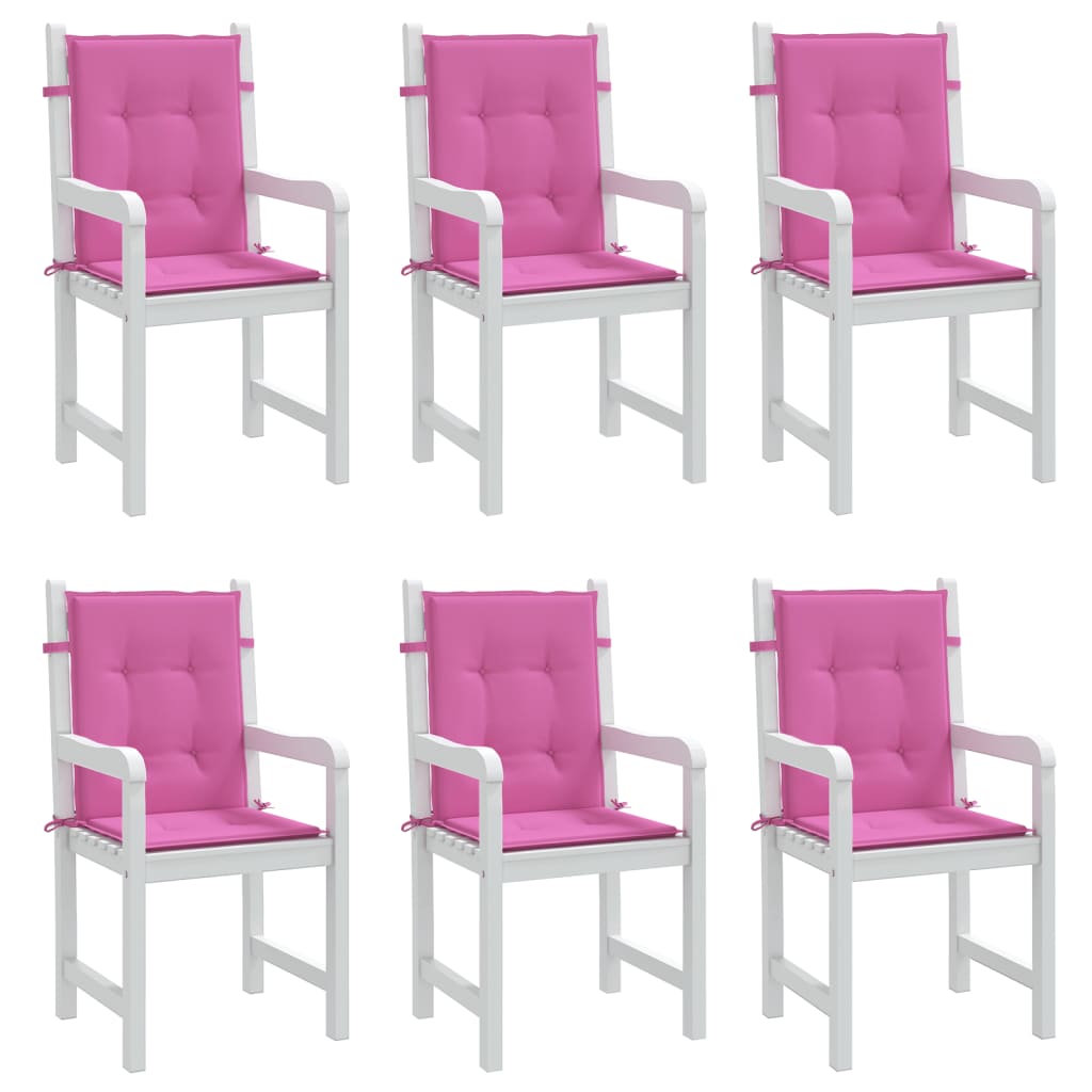 vidaXL Niedriglehner-Auflagen 6 Stk. Rosa Stoff