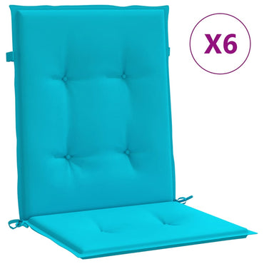 vidaXL Niedriglehner-Auflagen 6 Stk. Türkis Stoff