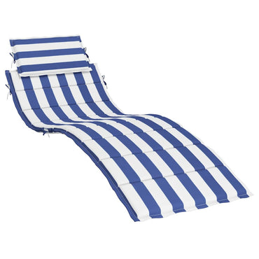 vidaXL Coussin de bain de soleil bleu et blanc à rayures en tissu Oxford