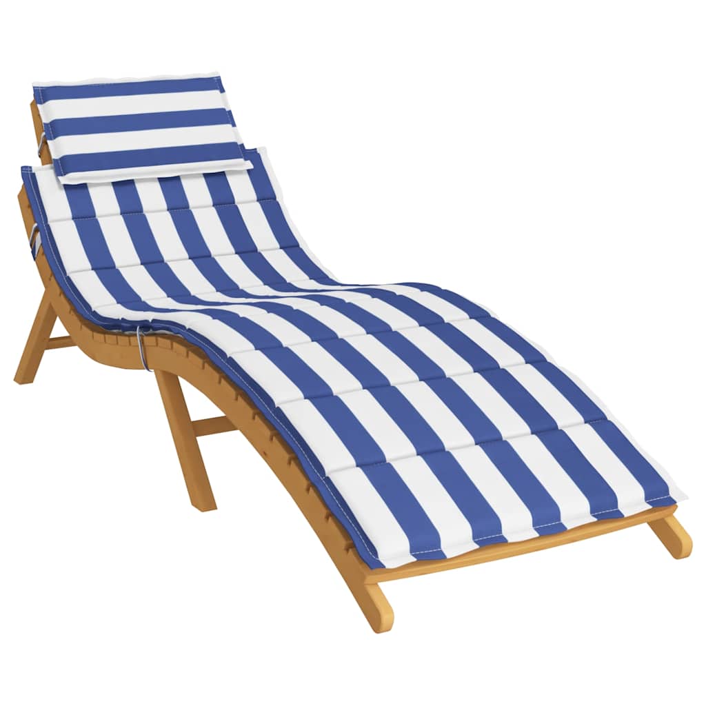 vidaXL Coussin de bain de soleil bleu et blanc à rayures en tissu Oxford