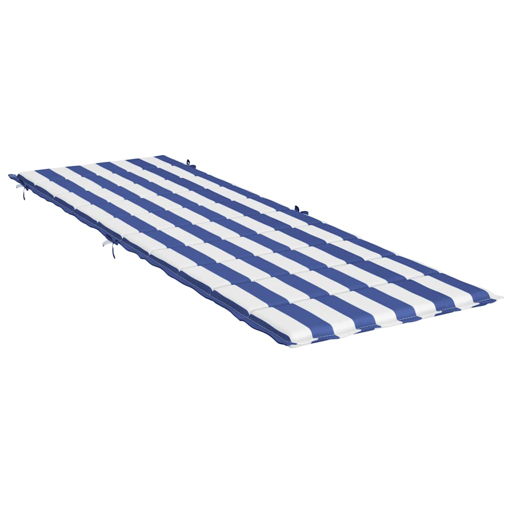vidaXL Coussin de bain de soleil bleu et blanc à rayures en tissu Oxford