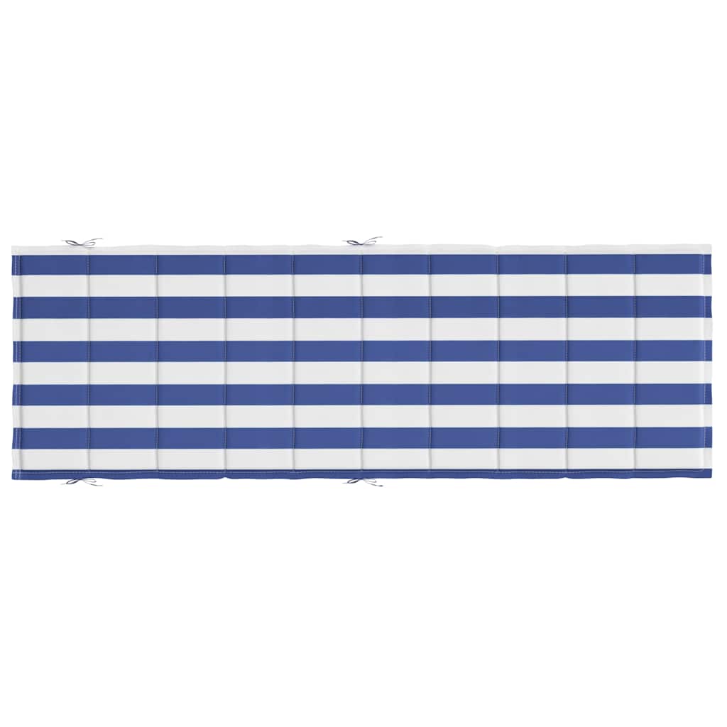 vidaXL Coussin de bain de soleil bleu et blanc à rayures en tissu Oxford