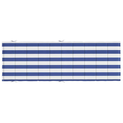 vidaXL Coussin de bain de soleil bleu et blanc à rayures en tissu Oxford