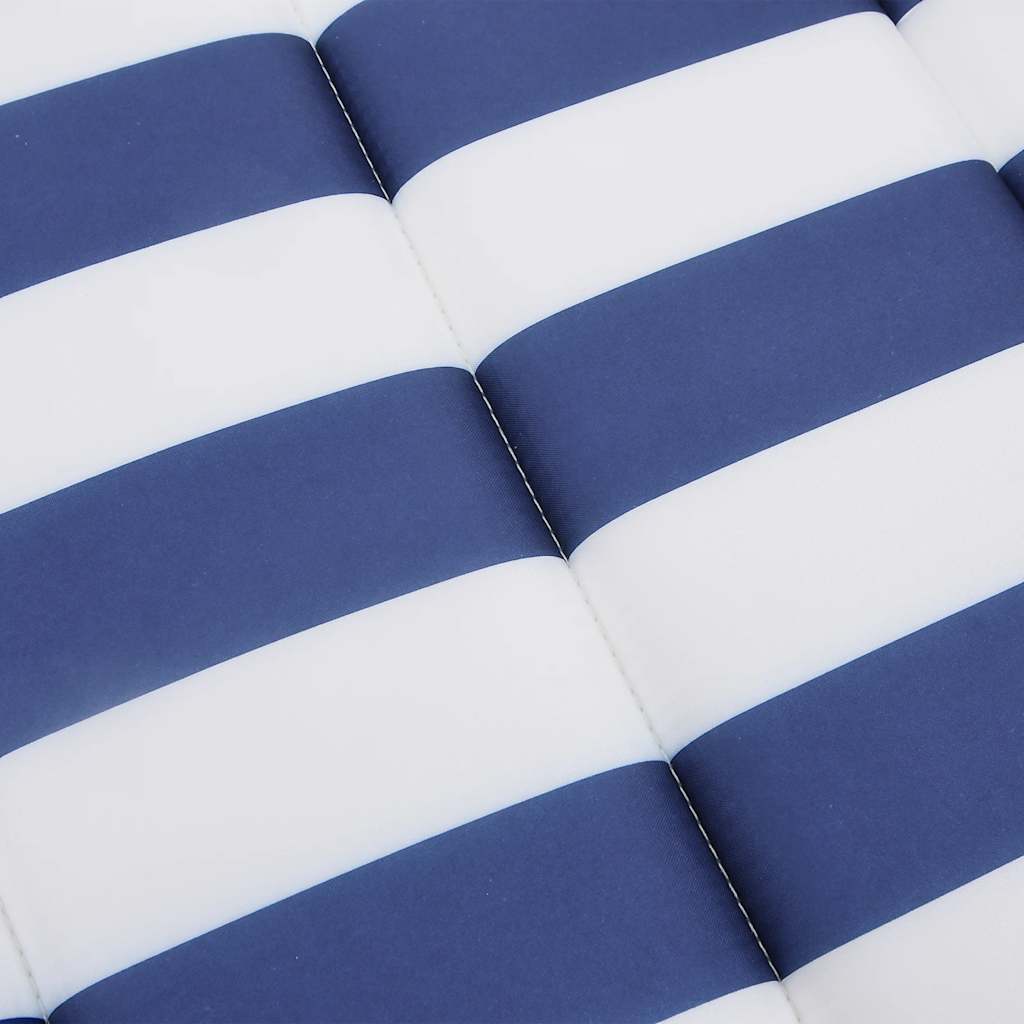 vidaXL Coussin de bain de soleil bleu et blanc à rayures en tissu Oxford