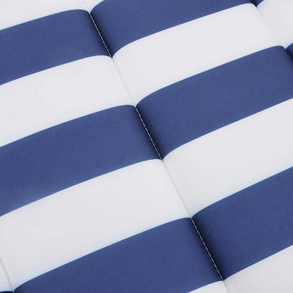 vidaXL Coussin de bain de soleil bleu et blanc à rayures en tissu Oxford