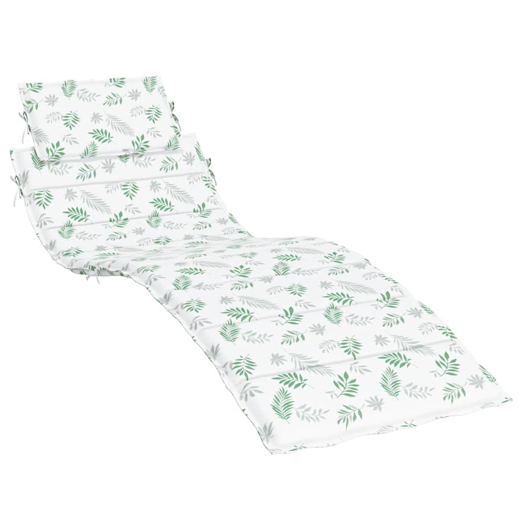 vidaXL Coussin de bain de soleil motif feuilles Tissu Oxford