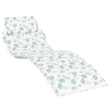 vidaXL Coussin de bain de soleil motif feuilles Tissu Oxford