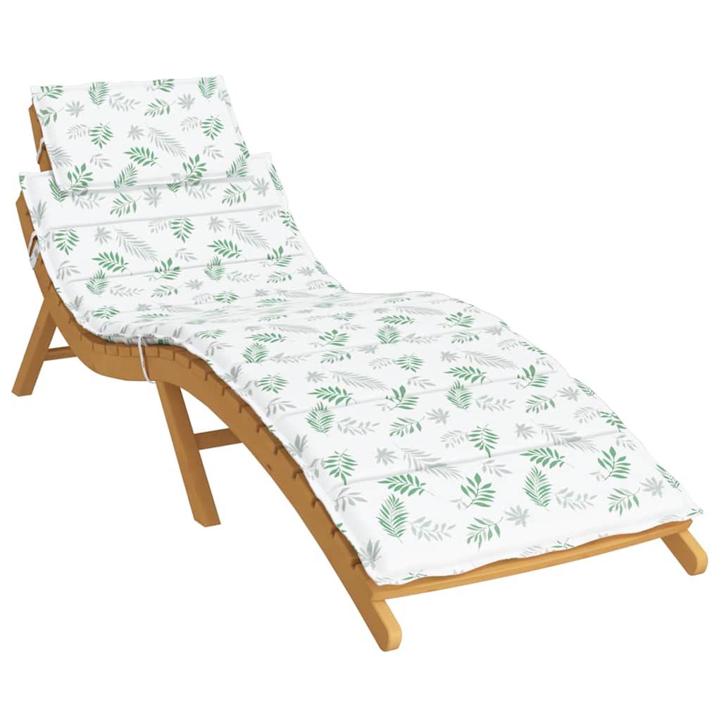 vidaXL Coussin de bain de soleil motif feuilles Tissu Oxford