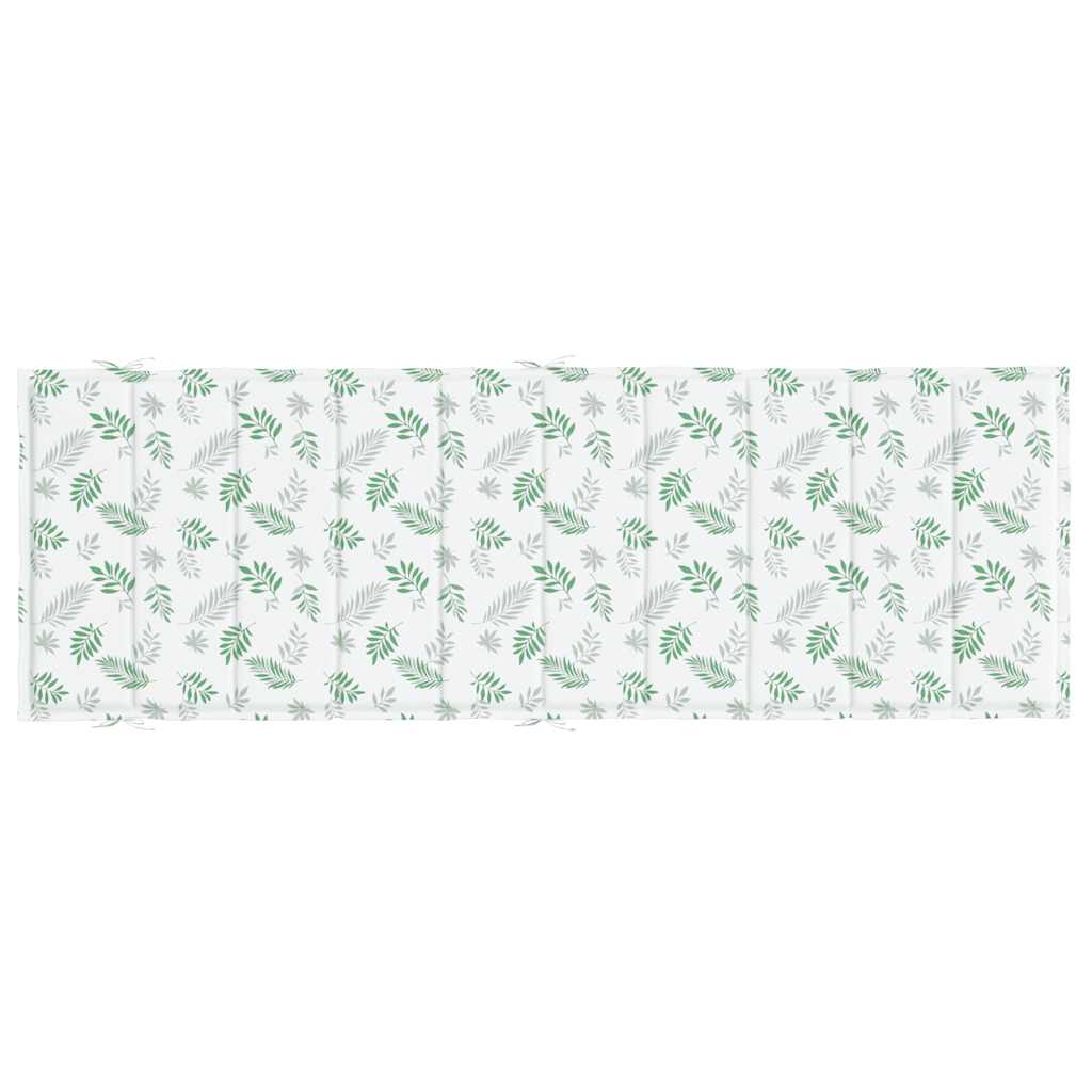 vidaXL Coussin de bain de soleil motif feuilles Tissu Oxford