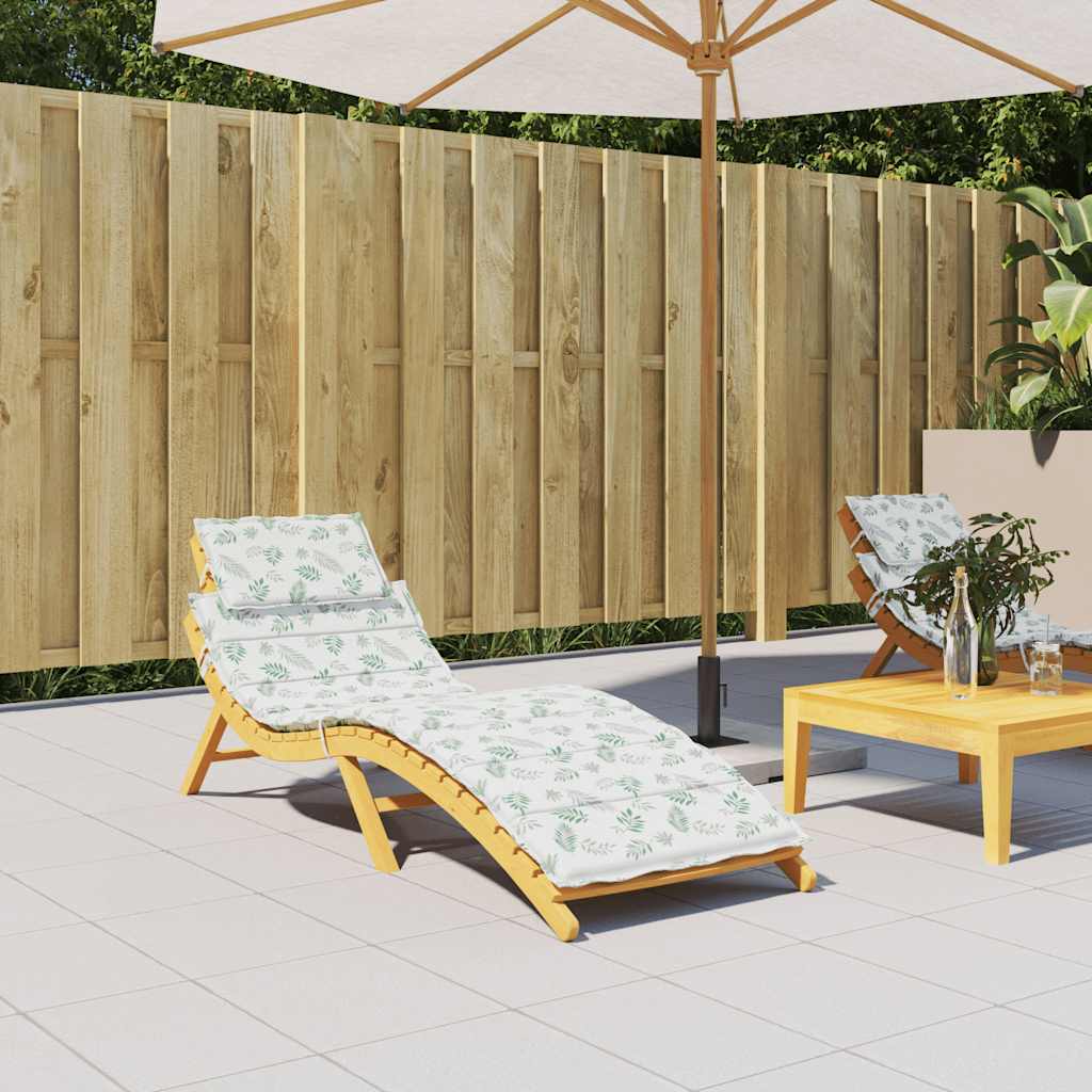 vidaXL Coussin de bain de soleil motif feuilles Tissu Oxford