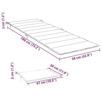 vidaXL Sonnenliegen-Auflage Rosa Oxford-Gewebe