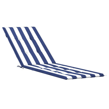 vidaXL Coussin de chaise longue rayé bleu et blanc en tissu Oxford