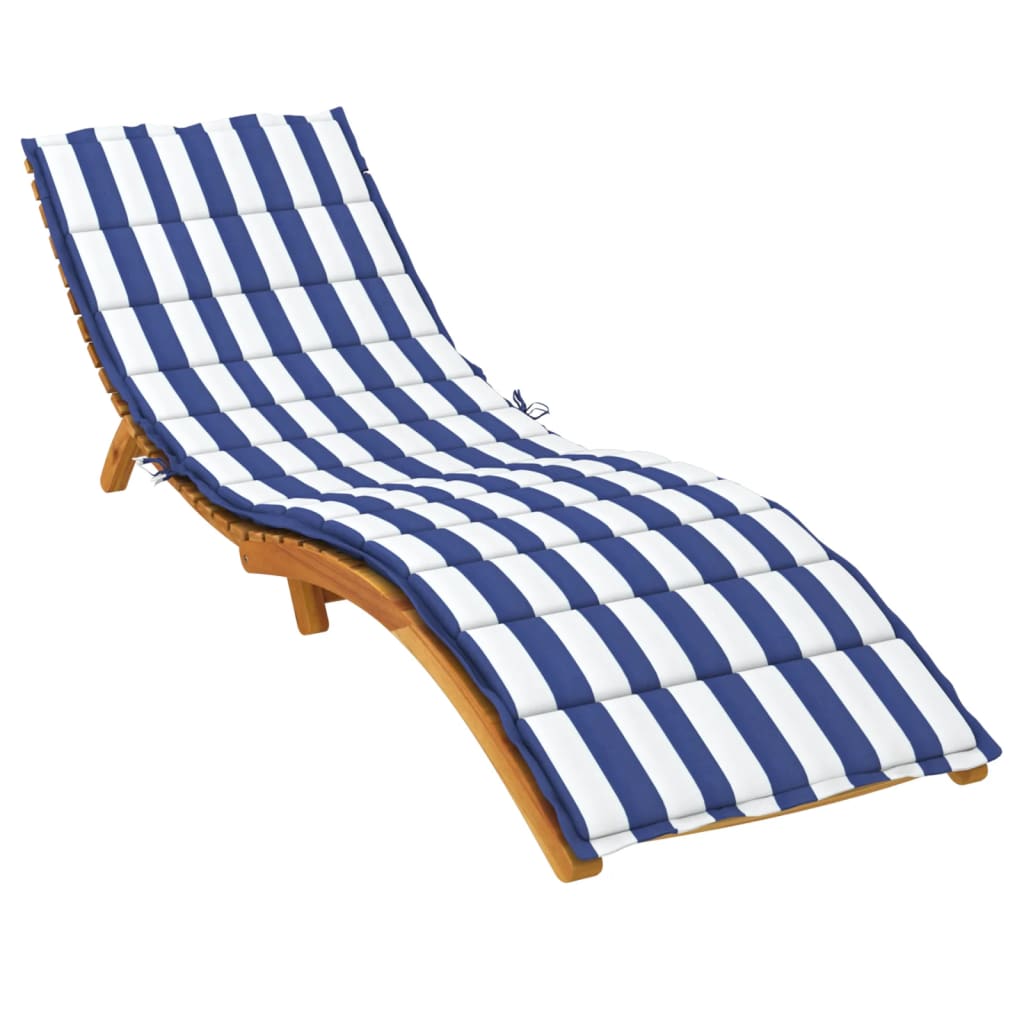 vidaXL Sonnenliegen-Auflage Blau&Weiß Gestreift Oxford-Gewebe