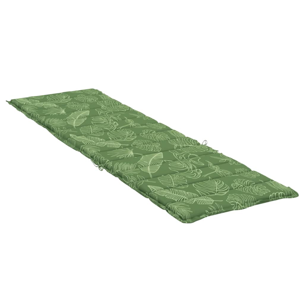 vidaXL Coussin de bain de soleil motif feuilles Tissu Oxford