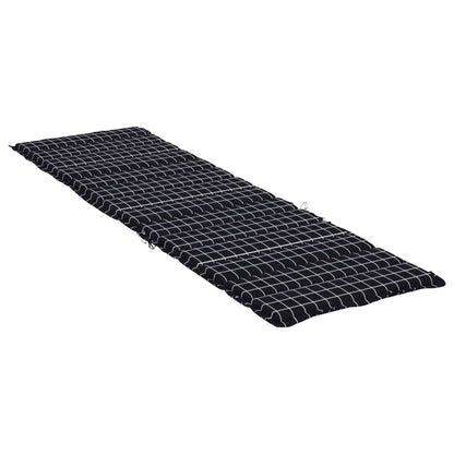 vidaXL Sonnenliegen-Auflage Schwarz Karomuster Oxford-Gewebe