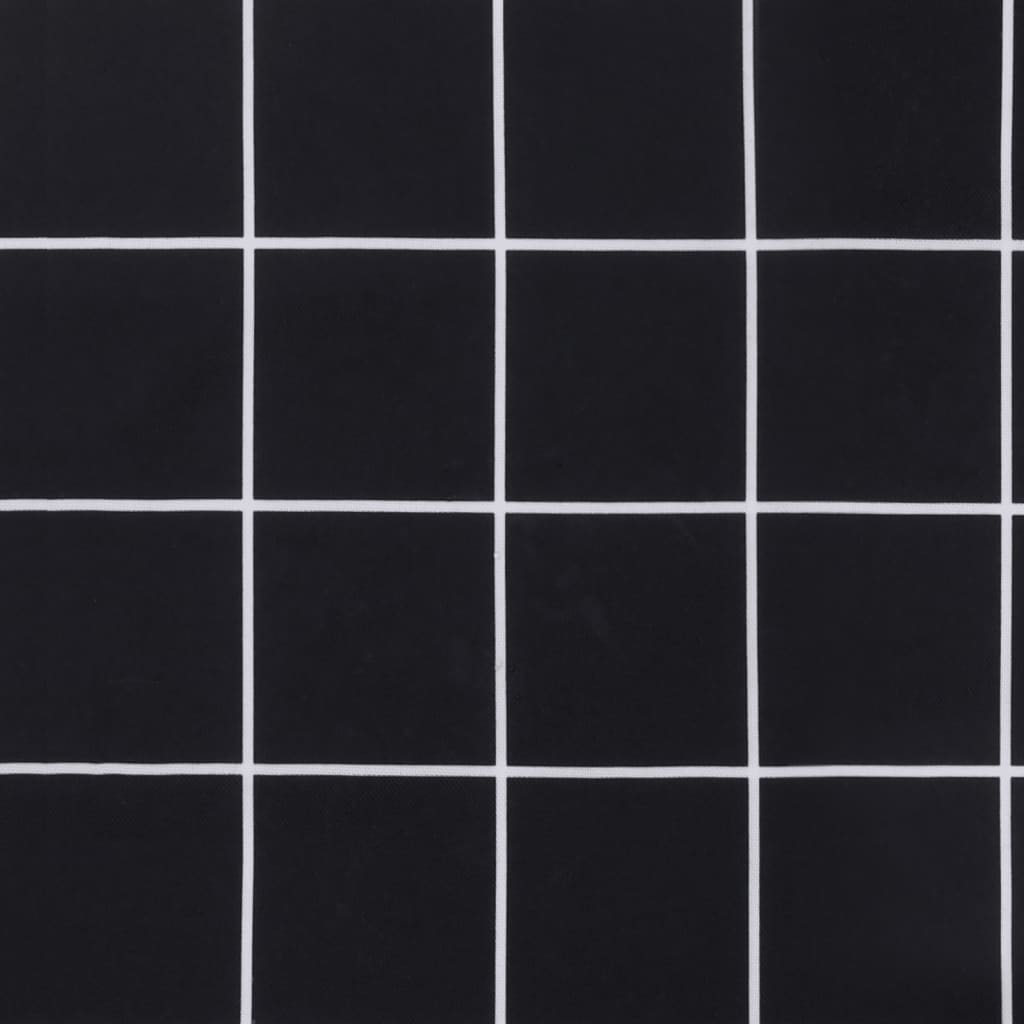 vidaXL Sonnenliegen-Auflage Schwarz Karomuster Oxford-Gewebe