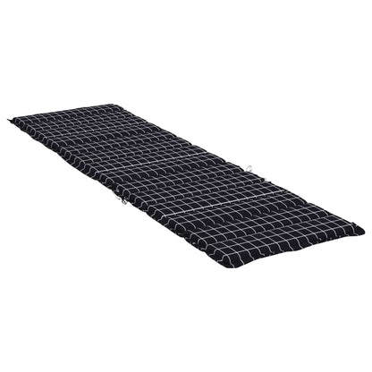 vidaXL Sonnenliegen-Auflage Schwarz Karomuster Oxford-Gewebe