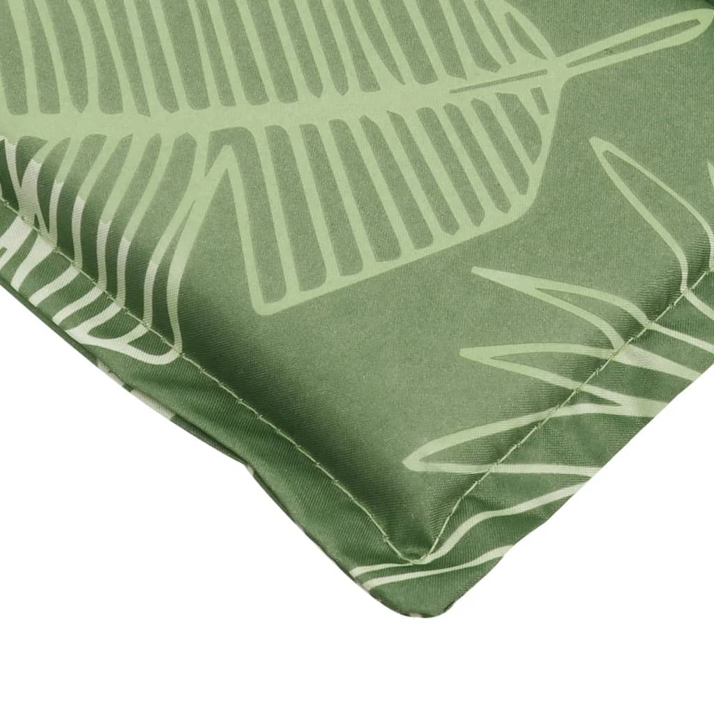 vidaXL Coussin de bain de soleil motif feuilles Tissu Oxford