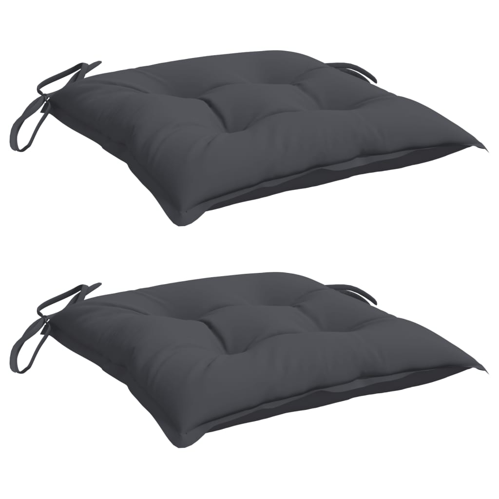 vidaXL Coussins de chaise 2 pcs Anthracite 40x40x7 cm Tissu Oxford