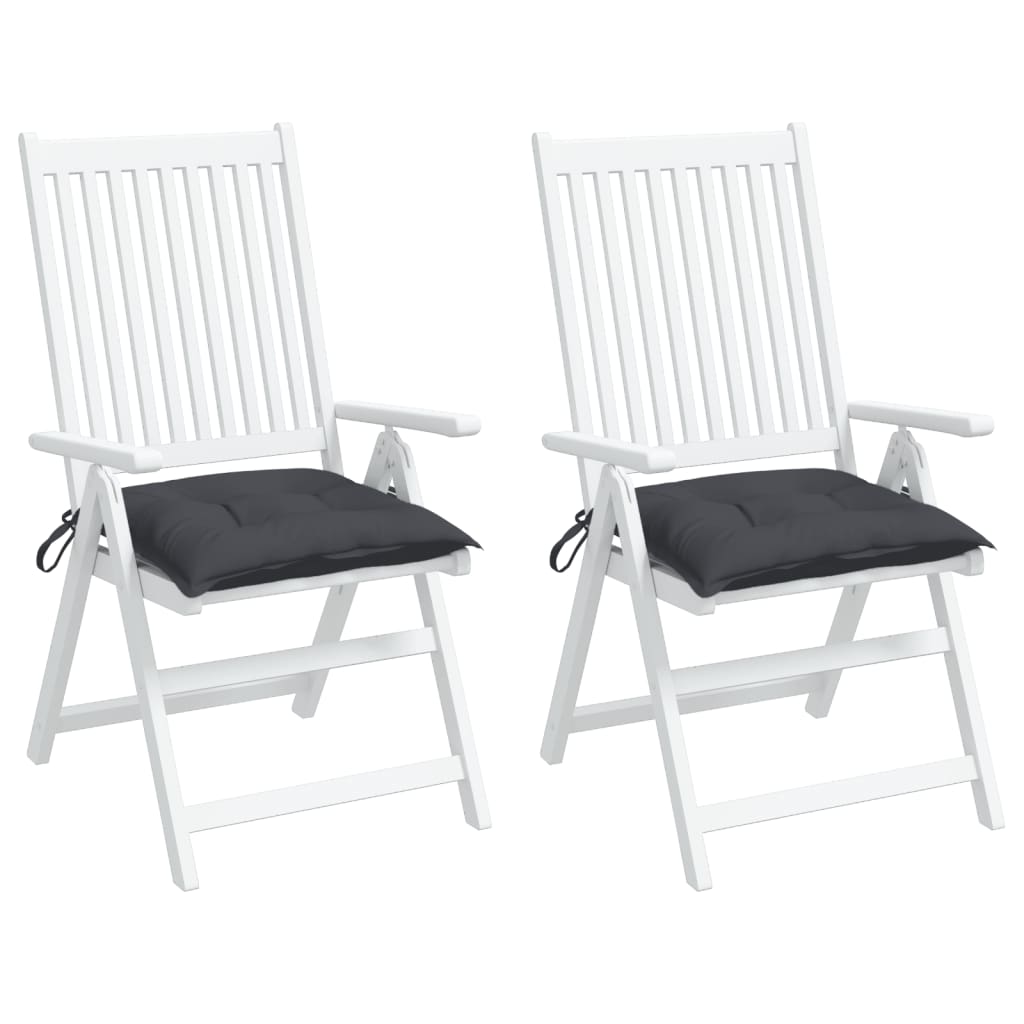 vidaXL Coussins de chaise 2 pcs Anthracite 40x40x7 cm Tissu Oxford