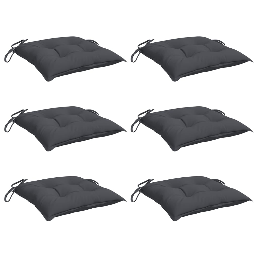 vidaXL Coussins de chaise 6 pcs Anthracite 40x40x7 cm Tissu Oxford