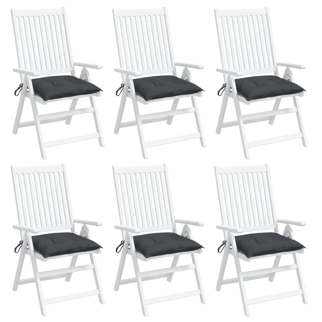 vidaXL Coussins de chaise 6 pcs Anthracite 40x40x7 cm Tissu Oxford