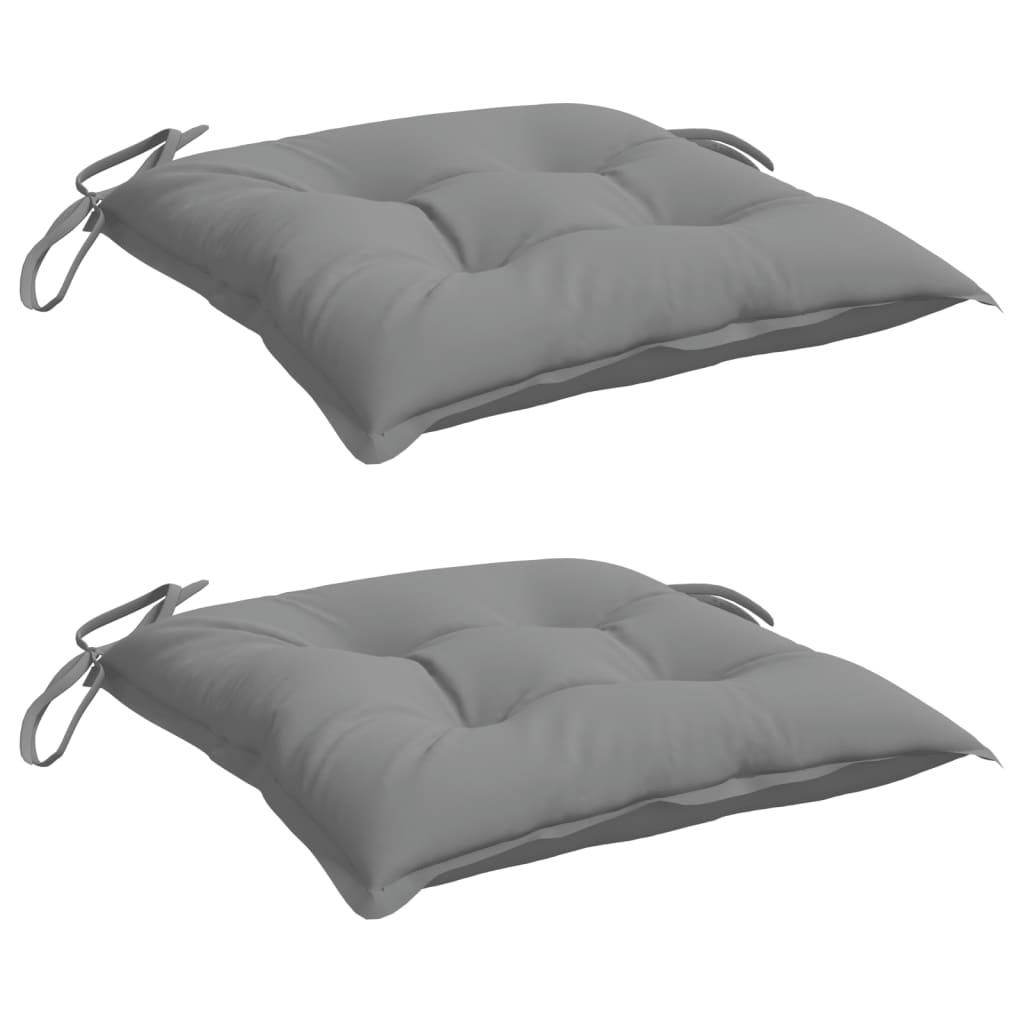 vidaXL Coussins de chaise 2 pcs Gris 40x40x7 cm Tissu Oxford