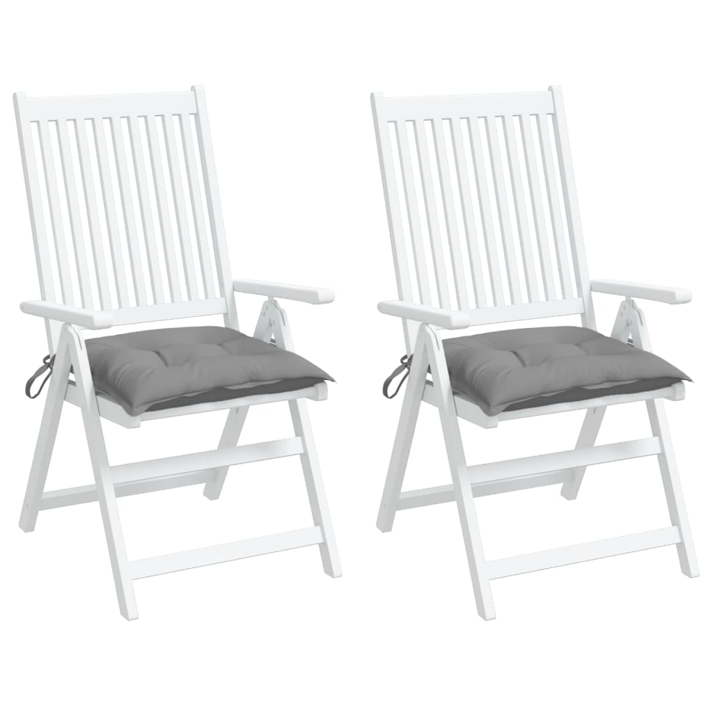 vidaXL Coussins de chaise 2 pcs Gris 40x40x7 cm Tissu Oxford