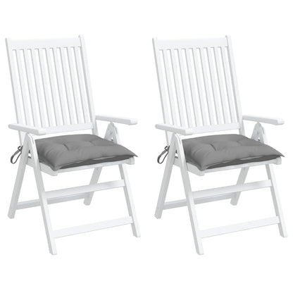 vidaXL Coussins de chaise 2 pcs Gris 40x40x7 cm Tissu Oxford