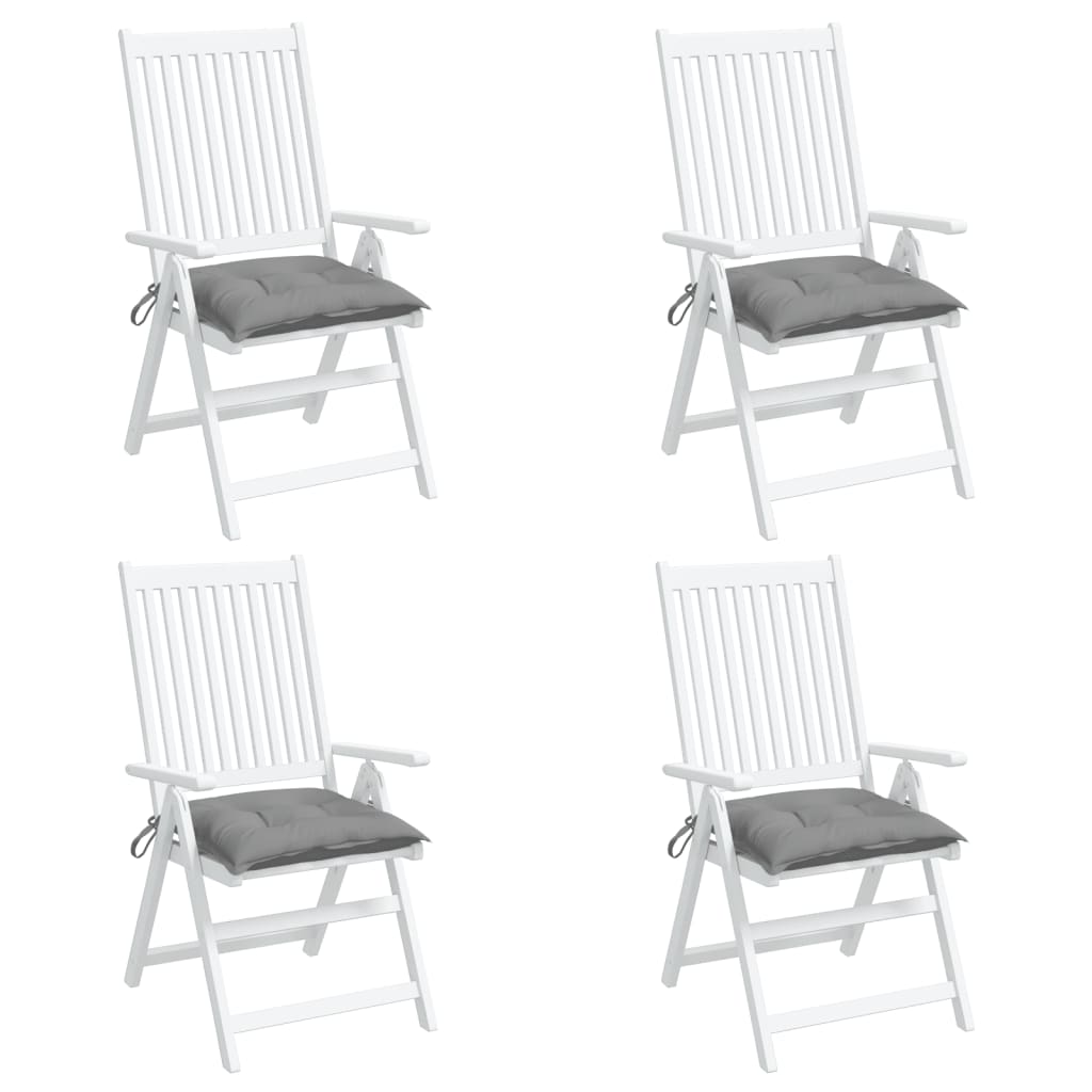 vidaXL Coussins de chaise 4 pcs Gris 40x40x7 cm Tissu Oxford