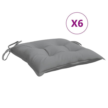 vidaXL Coussins de chaise 6 pcs Gris 40x40x7 cm Tissu Oxford