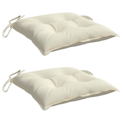 vidaXL Coussins de chaise 2 pcs Crème 40x40x7 cm Tissu Oxford