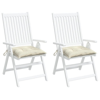 vidaXL Coussins de chaise 2 pcs Crème 40x40x7 cm Tissu Oxford