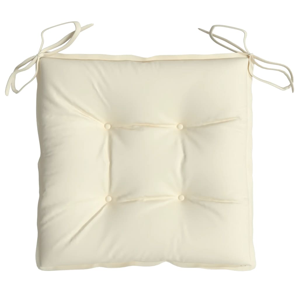 vidaXL Coussins de chaise 2 pcs Crème 40x40x7 cm Tissu Oxford
