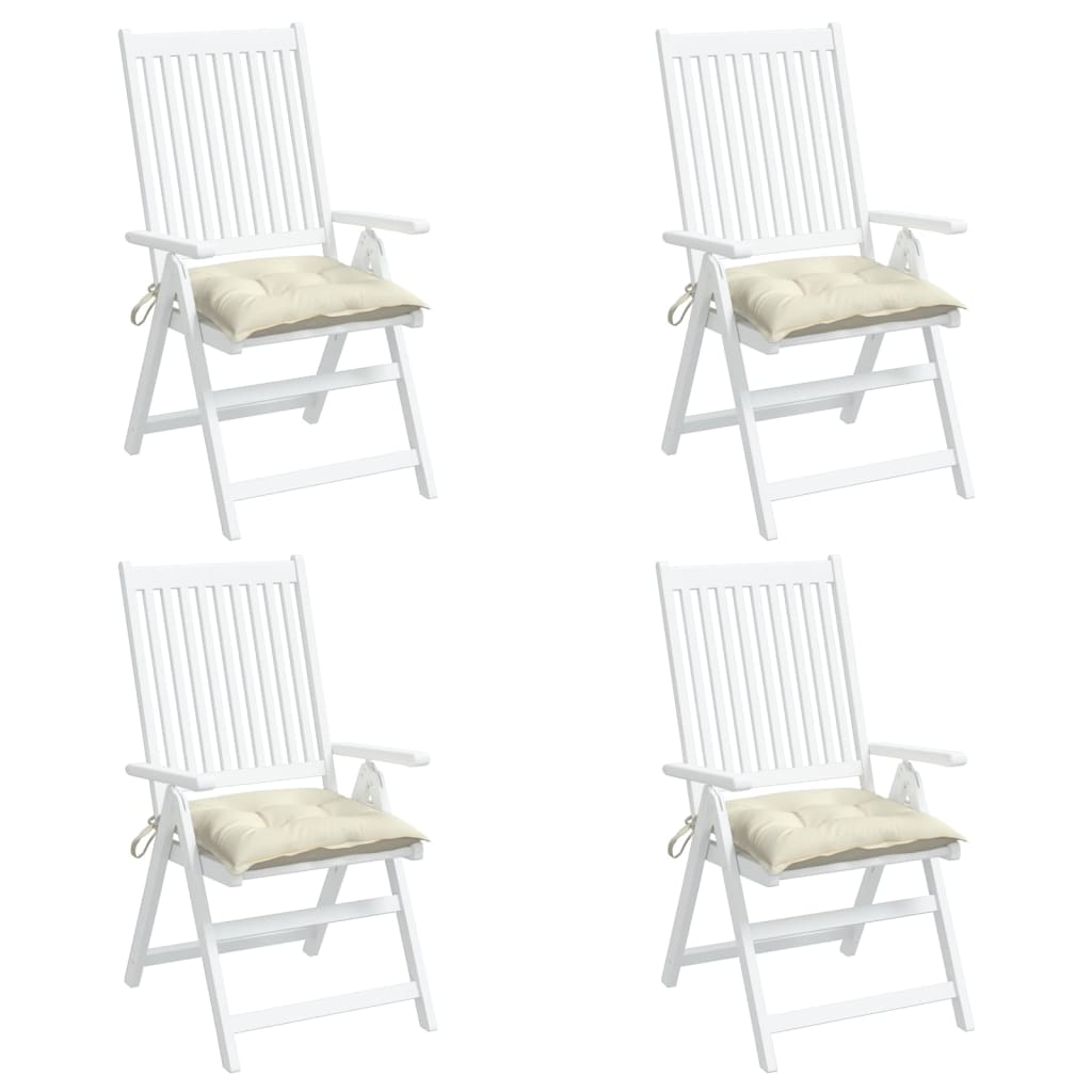 vidaXL Coussins de chaise 4 pcs Crème 40x40x7 cm Tissu Oxford
