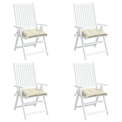 vidaXL Coussins de chaise 4 pcs Crème 40x40x7 cm Tissu Oxford