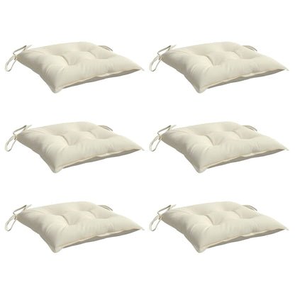 vidaXL Stuhlkissen 6 Stk. Cremeweiß 40x40x7 cm Oxford-Gewebe