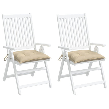 vidaXL Coussins de chaise 2 pcs Beige 40x40x7 cm Tissu Oxford