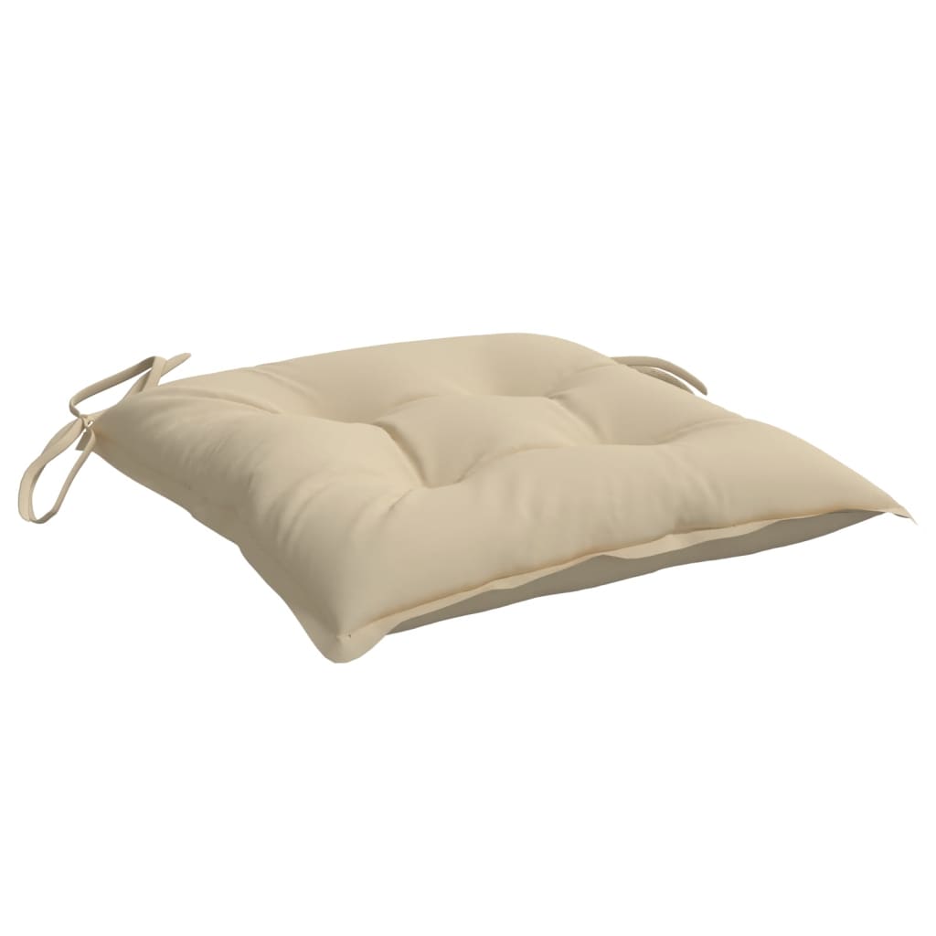 vidaXL Coussins de chaise 2 pcs Beige 40x40x7 cm Tissu Oxford