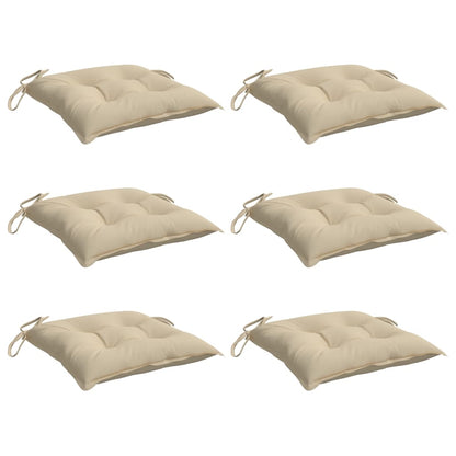 vidaXL Stuhlkissen 6 Stk. Beige 40x40x7 cm Oxford-Gewebe