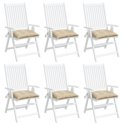 vidaXL Stuhlkissen 6 Stk. Beige 40x40x7 cm Oxford-Gewebe