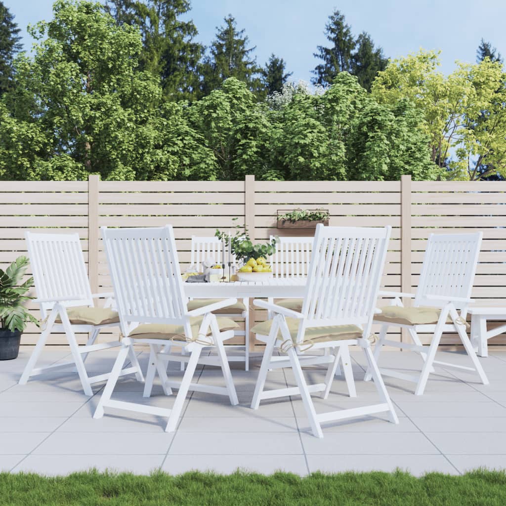 vidaXL Stuhlkissen 6 Stk. Beige 40x40x7 cm Oxford-Gewebe