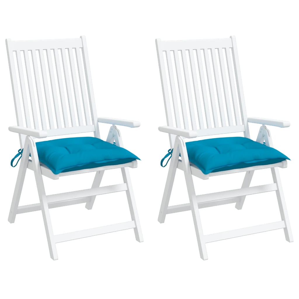 vidaXL Coussins de chaise 2 pcs Bleu clair 40x40x7 cm Tissu Oxford
