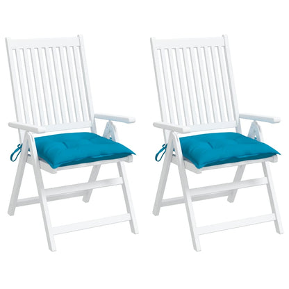 vidaXL Coussins de chaise 2 pcs Bleu clair 40x40x7 cm Tissu Oxford