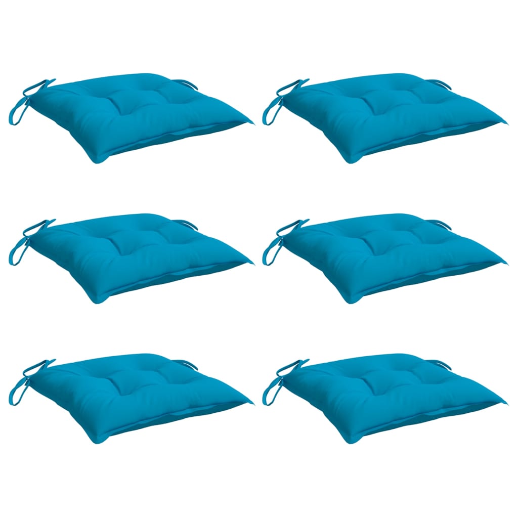vidaXL Stuhlkissen 6 Stk. Hellblau 40x40x7 cm Oxford-Gewebe