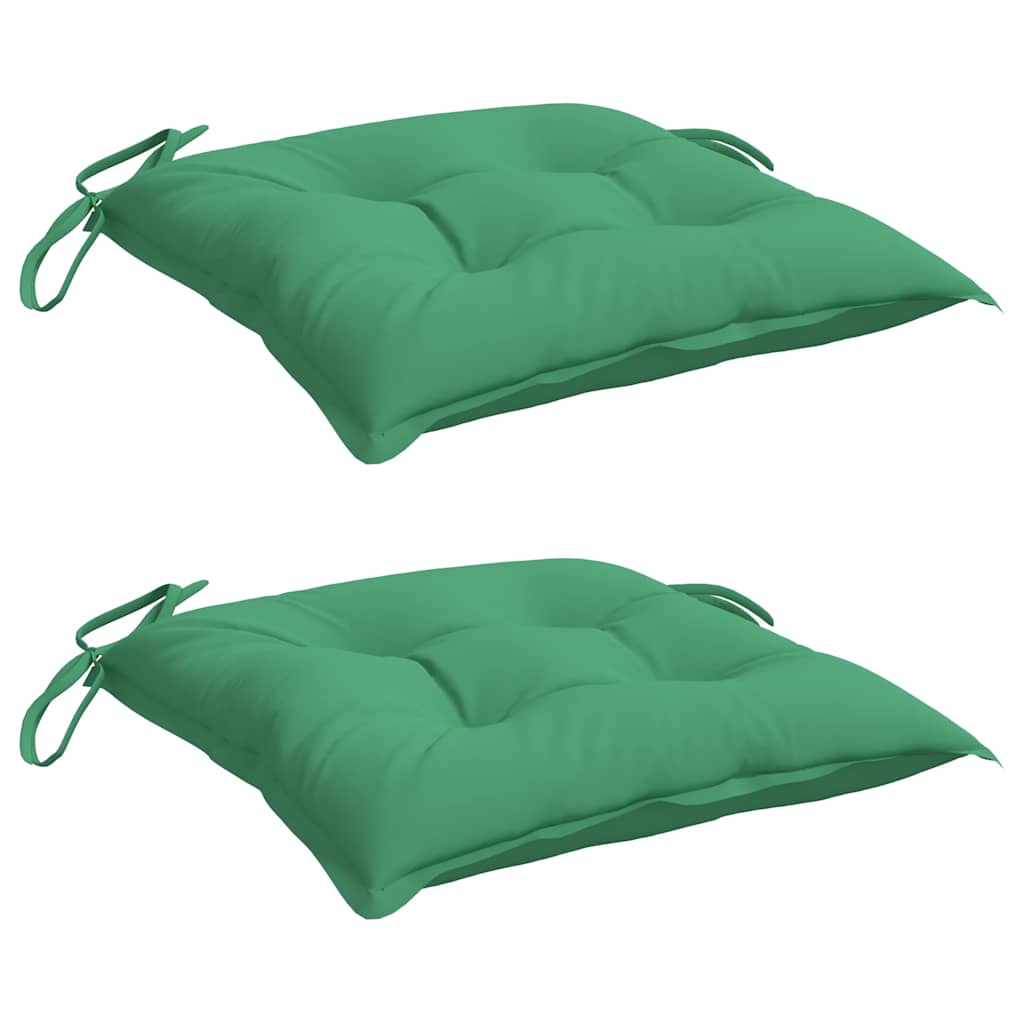 vidaXL Coussins de chaise 2 pcs Vert 40x40x7 cm Tissu Oxford
