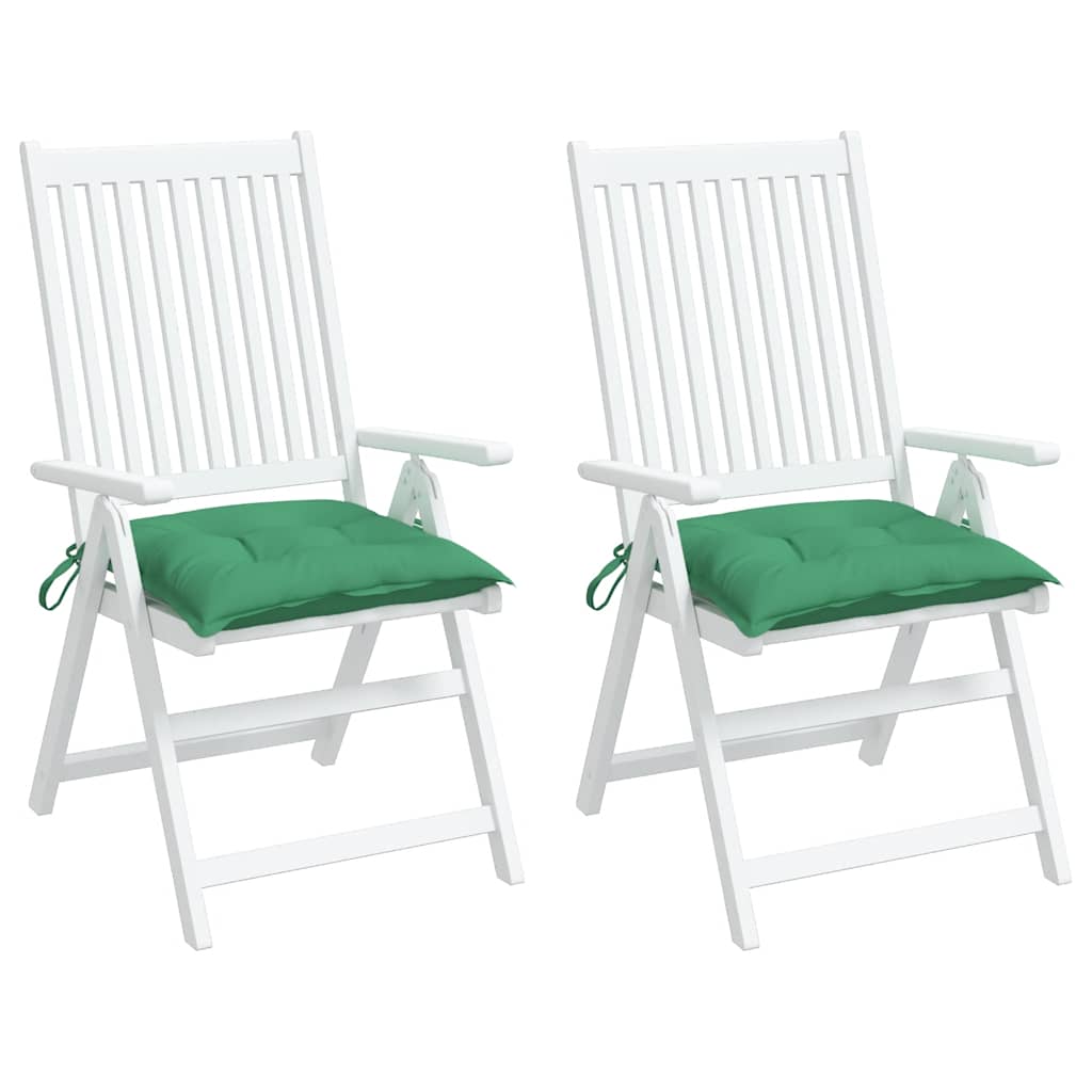 vidaXL Coussins de chaise 2 pcs Vert 40x40x7 cm Tissu Oxford
