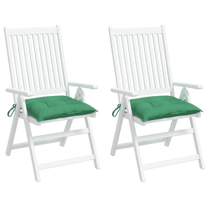 vidaXL Coussins de chaise 2 pcs Vert 40x40x7 cm Tissu Oxford