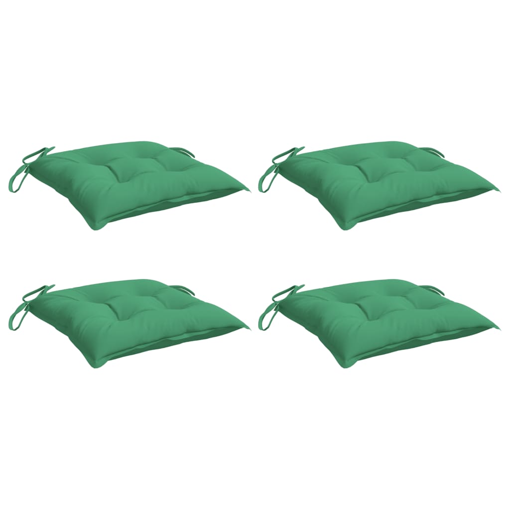 vidaXL Coussins de chaise 4 pcs Vert 40x40x7 cm Tissu Oxford