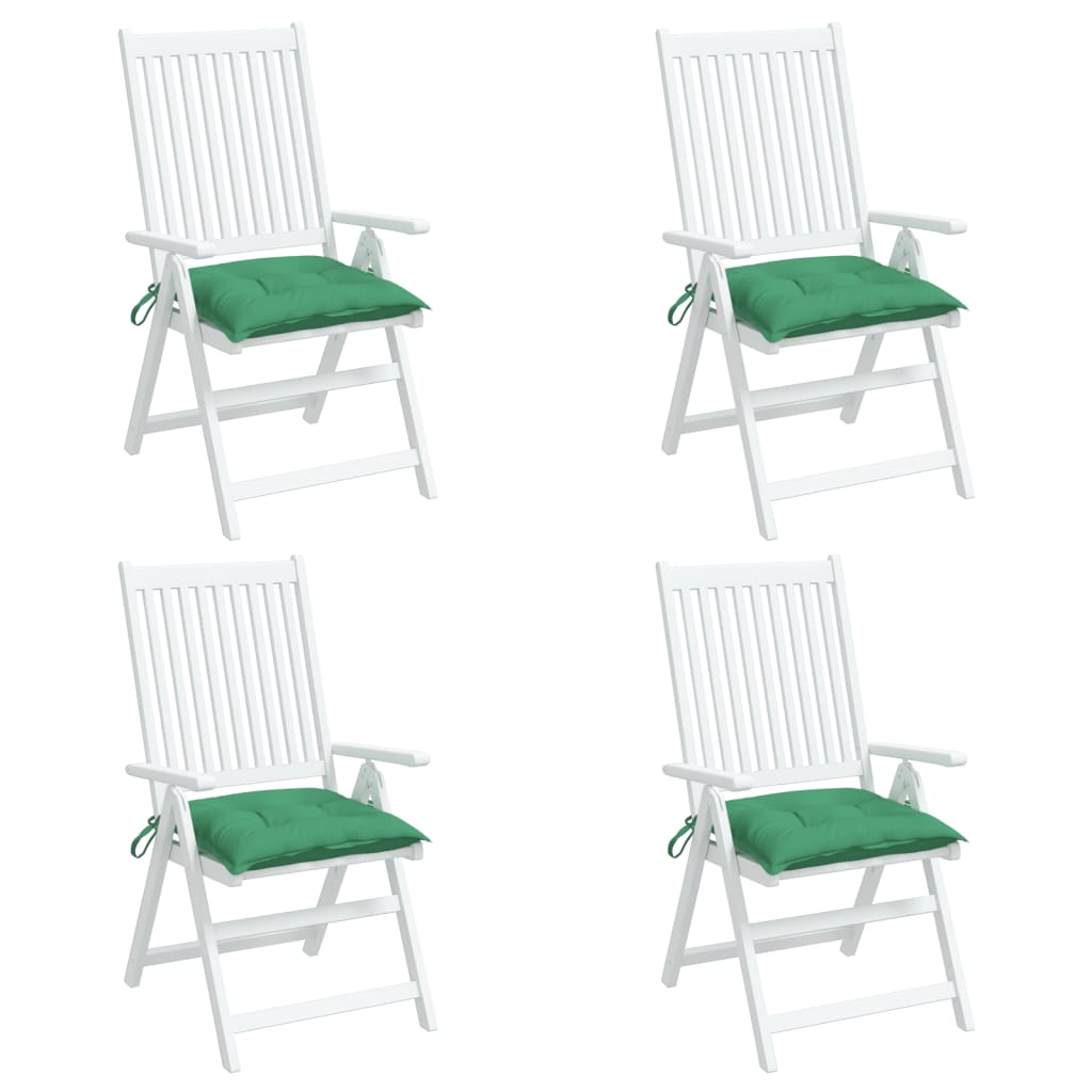 vidaXL Coussins de chaise 4 pcs Vert 40x40x7 cm Tissu Oxford